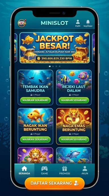 Halaman unduh aplikasi dengan informasi lengkap pada minislot.